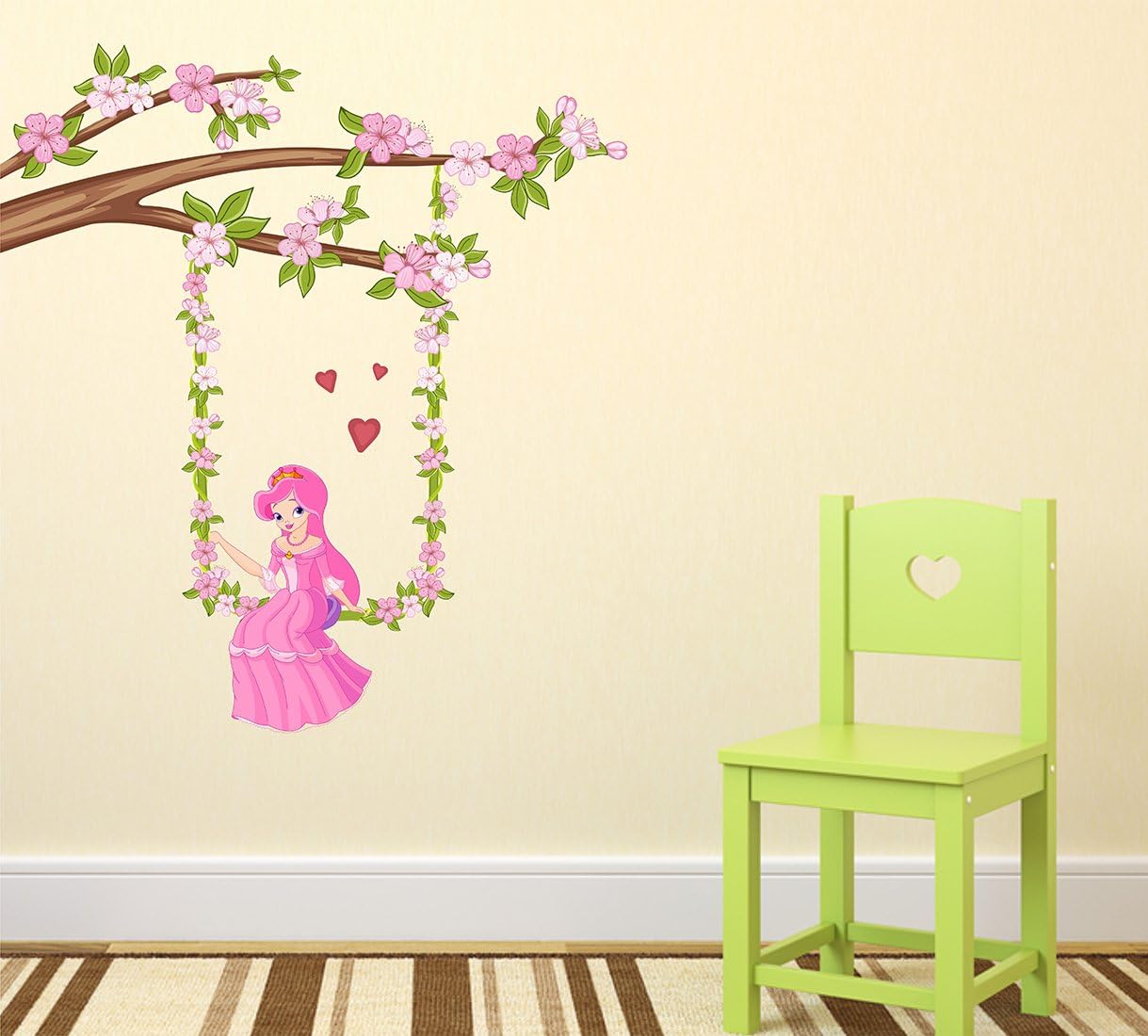 Wallzone Vinyl Barbie Doll Wall Self-Adhesive Sticker (100 X 90 Cm, Multicolour)