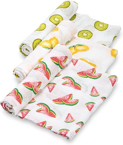 Miniatura 16 de LollyBanks Manta de muselina grande de 47 x 47 pulgadas, manta de bebé para niños y niñas, 100% algodón, manta de recepción para recién nacido