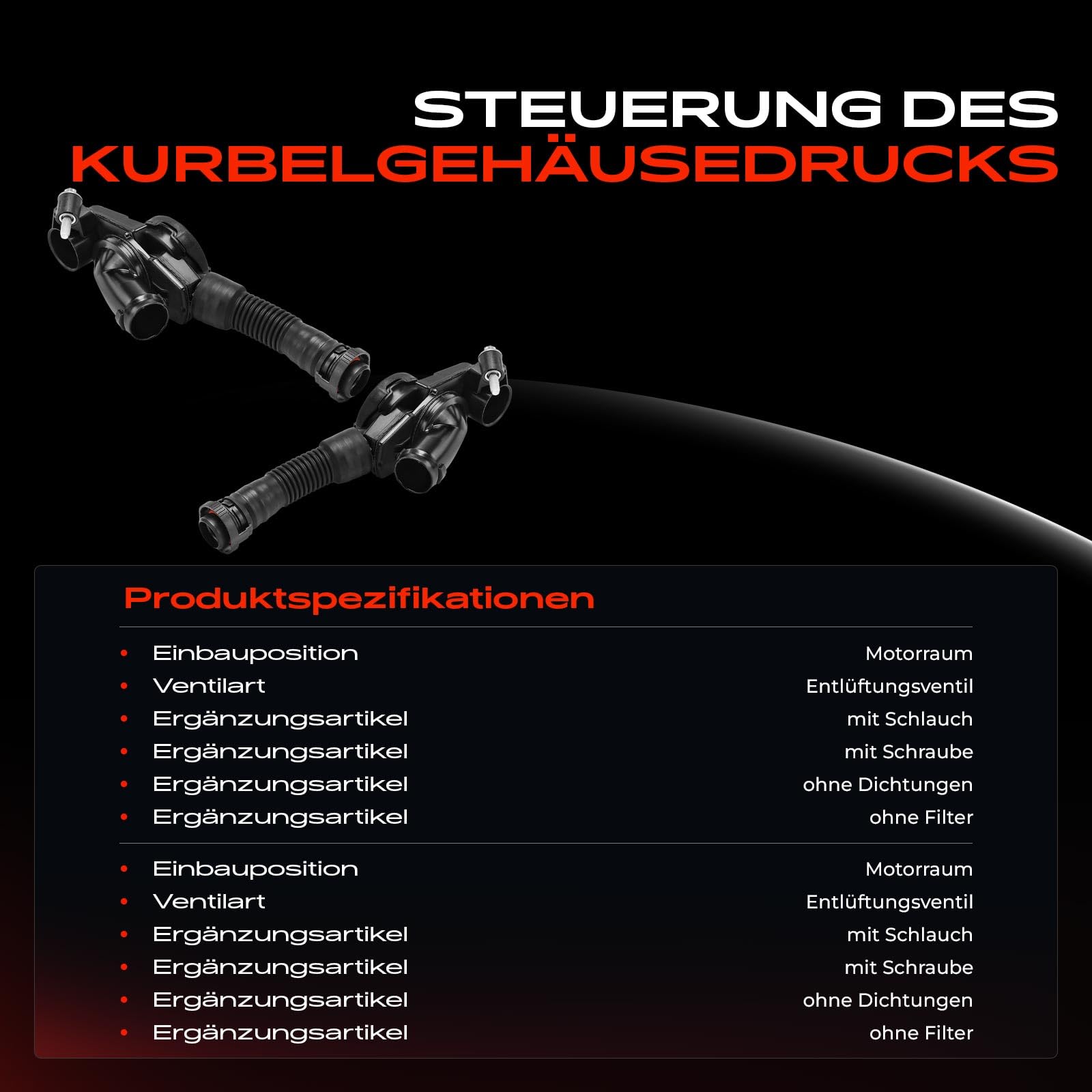 Frankberg 2x Kurbelgehäuseentlüftung ölabscheider Benzin Links Rechts Kompatibel mit M.a.c.a.n 95B 3.0 S M.a.c.a.n 95B 3.0 GTS Replace# 94610723077