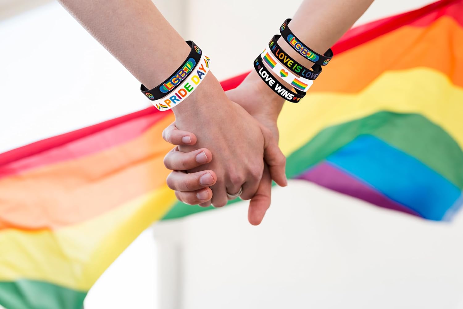 Moon Boat 144PCS Pride Gay Bracelets Accessories Bulk: Silicone Rubber Rainbow Wristbands Parade LGBT Party Favors Decorations Gifts - Image 6