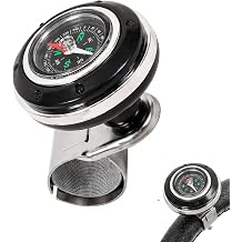 Steering Wheel Knob Spinner, Heavy Duty Booster Ball with Multi-Function Compass, Ergonomic Handle Grip for Effortless Driving Control, Universal for Cars, Trucks, Tractors, Boats Black