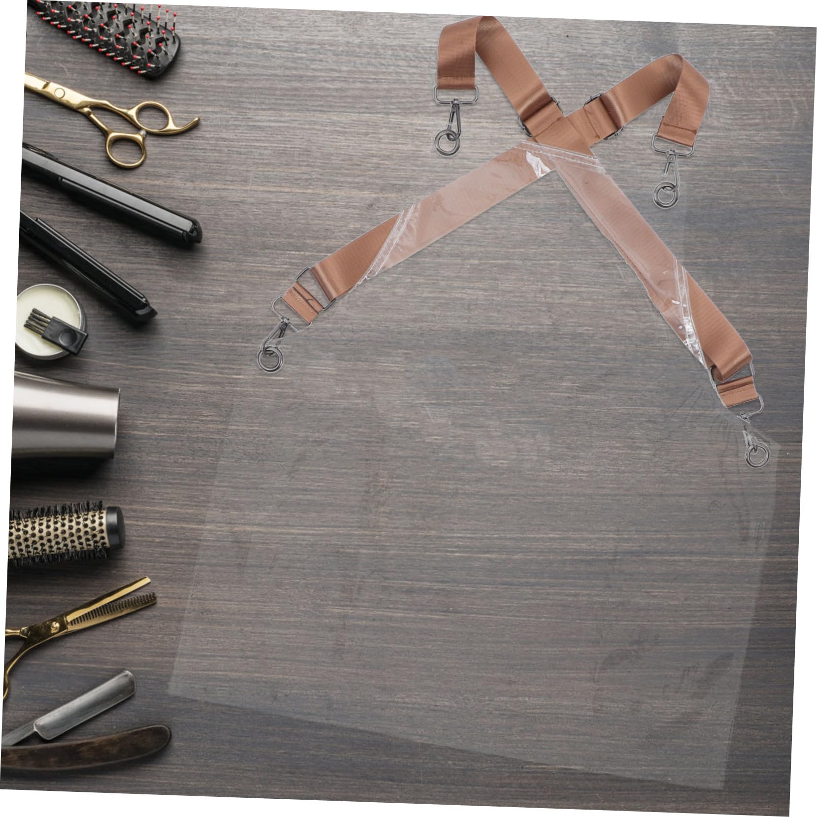 Cabilock Delantal de Tpu para Mujer con Bolsillo Ajustable, Resistente al Aceite y Agua, Ligero y Cómodo para Cocina y Peluquería