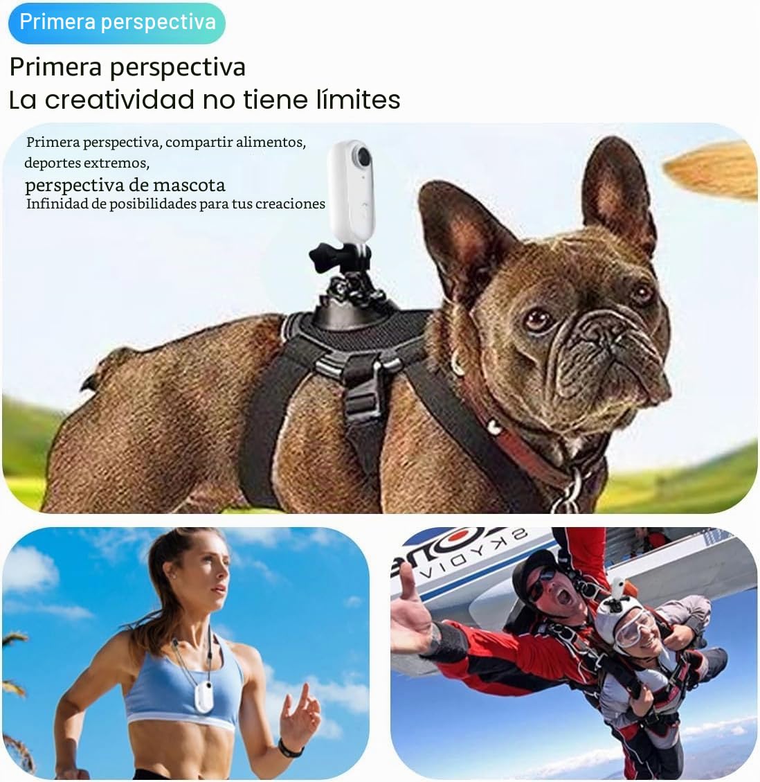 Winnes Minicámara deportiva WiFi, cámara de pulgar HD 1080P, lente gran angular de 120°, IP68, resistente al agua hasta 30 m, grabadora de video vlog (incluye tarjeta de memoria de 64 GB)color blanco