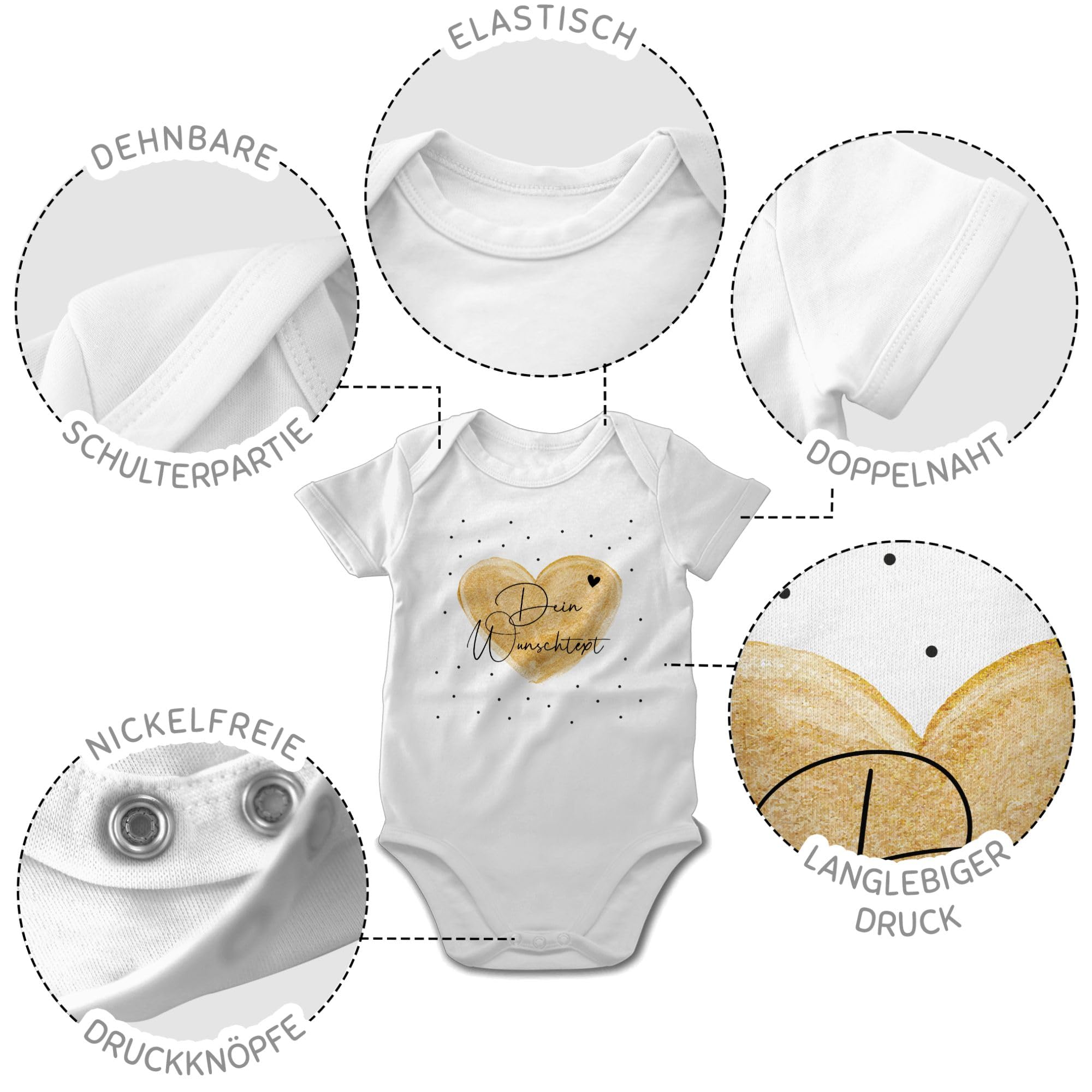 Geschenk mit Namen personalisiert by Shirtracer - Baby Body Junge Mädchen - Aufdruck selbst gestalten - Dein Wunschtext I Geschenk personalisiert Weihnachten I Vatertag I Muttertag I Geburtstag
