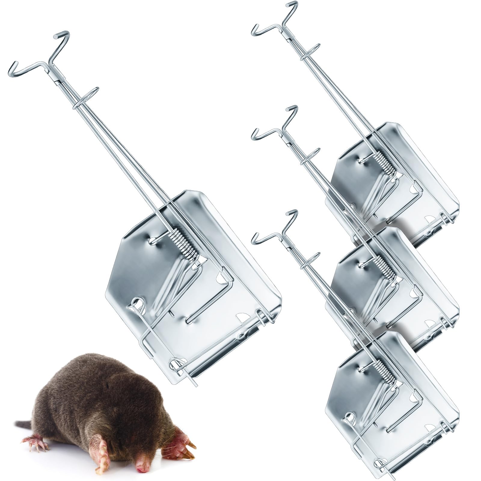 Photo 1 of Qualirey 4 Pack Mole Gopher Trap, Silver
