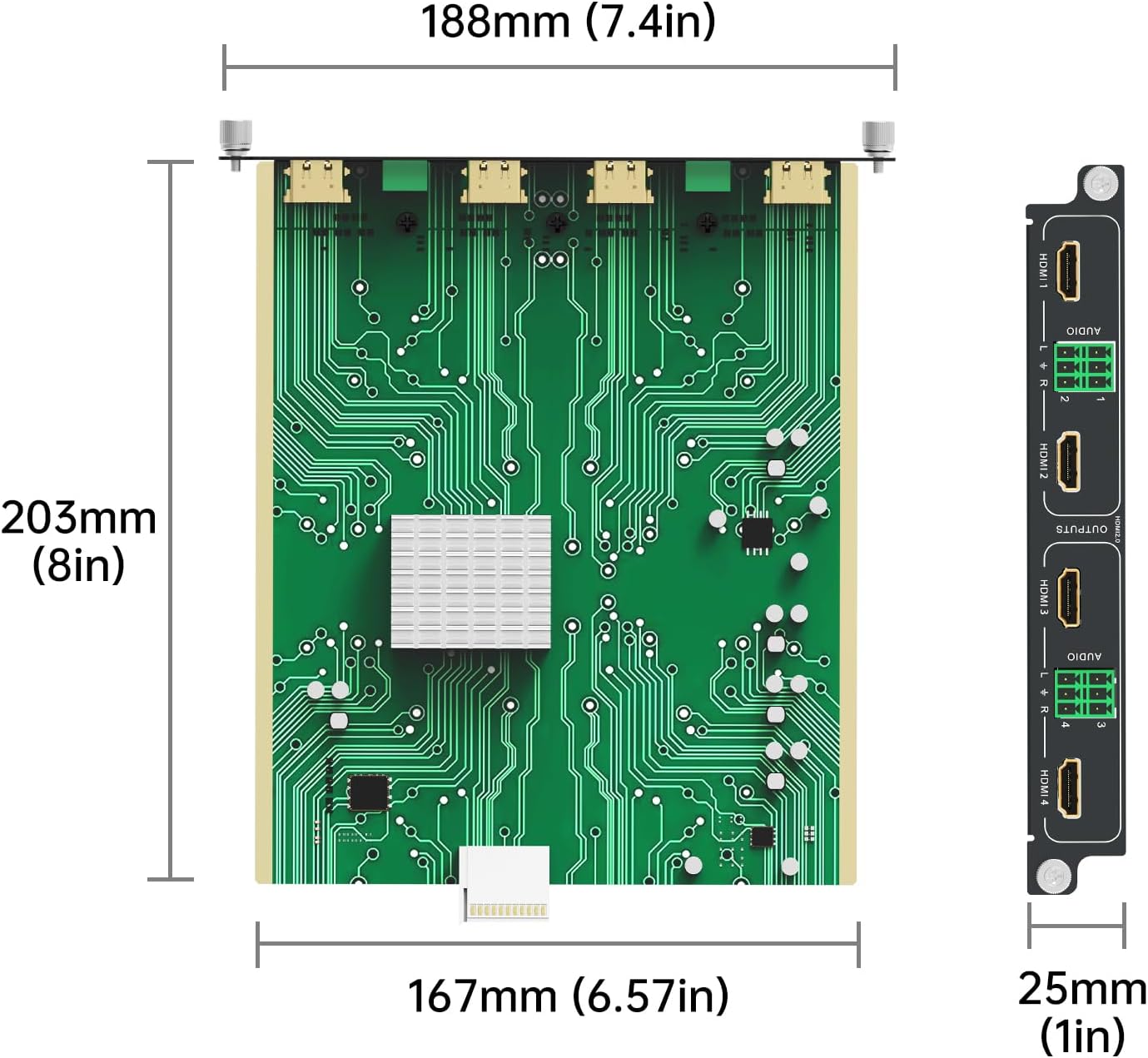 4K@60Hz HDMI Output Card 4 Port (1-Card 4-Port) for MT-VIKI Modular Matrix Switcher w/Audio Output, 18Gbps, EDID, Seamless Switching