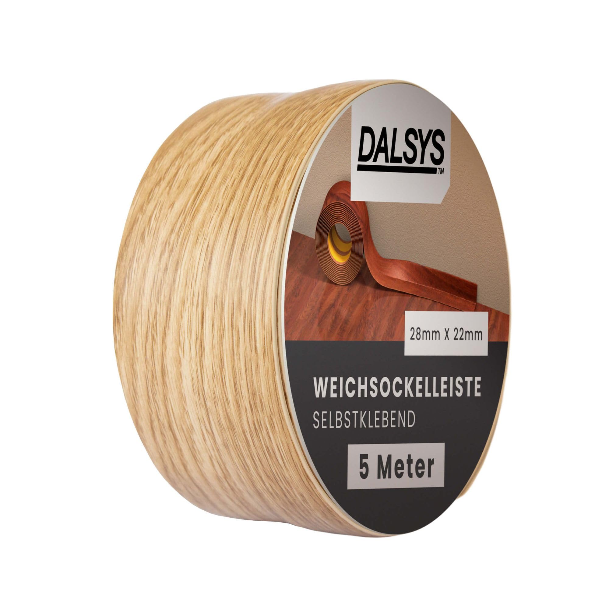 DALSYS Sockelleiste + Produktbeschreibung: Weichsockelleiste, selbstklebend, PVC, 500 cm