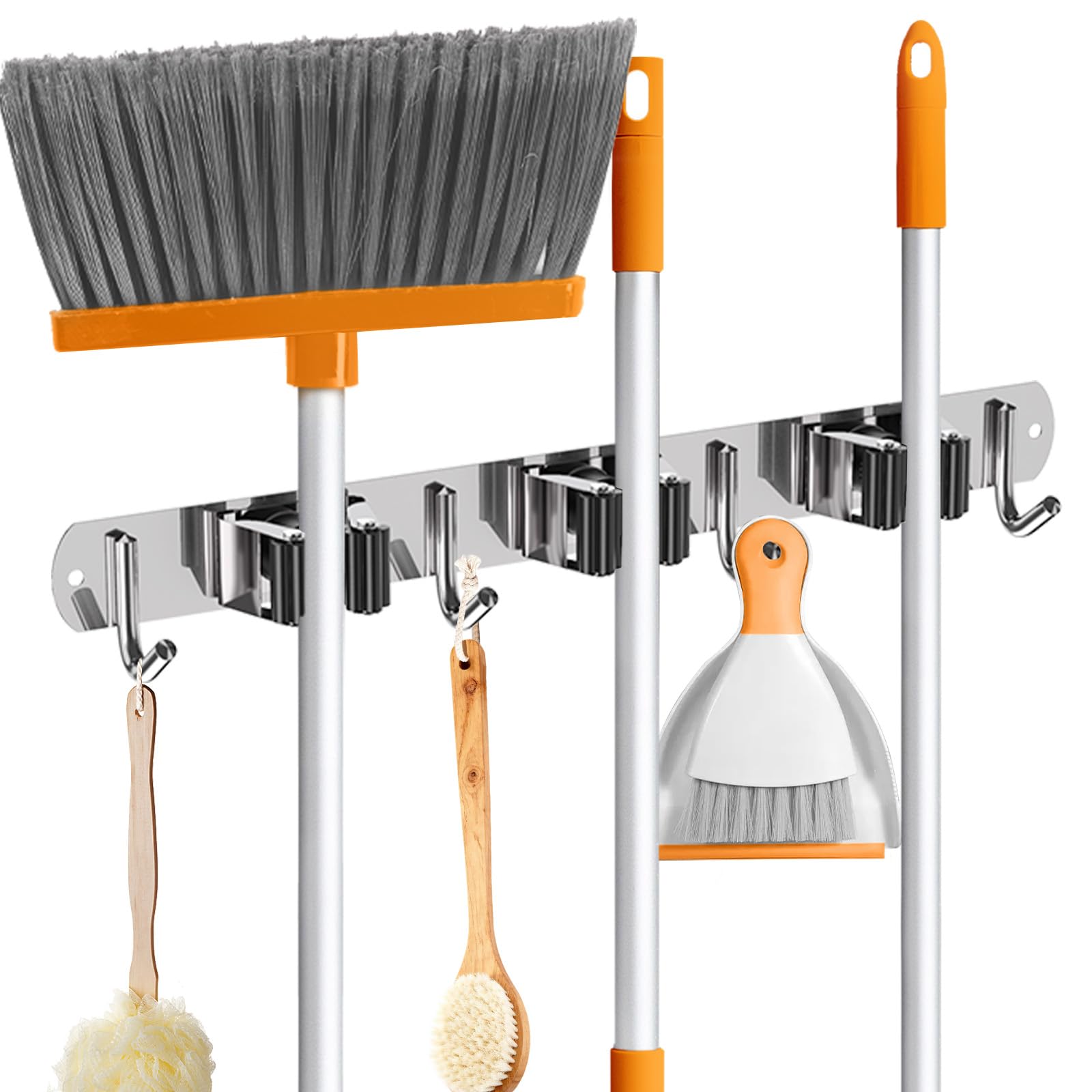 Lot De 10 Supports Muraux Pour Balais, Porte-serpillière En Acier Inoxydable Avec Vis Porte Outils Lot De 10 Supports Muraux Pour Balais, Porte-serpillière En Acier Inoxydable Avec Vis Porte Outils