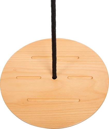 Small Foot Plato de con Cuerda Black Line, Columpio para Escalar para niños y Adultos, 12406