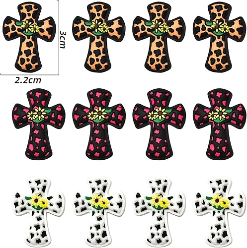 Miniatura 2 de 12 cuentas focales de silicona para bolígrafos, personajes, cuentas focales, cuentas de silicona en forma de cruz para hacer llaveros, cuentas de