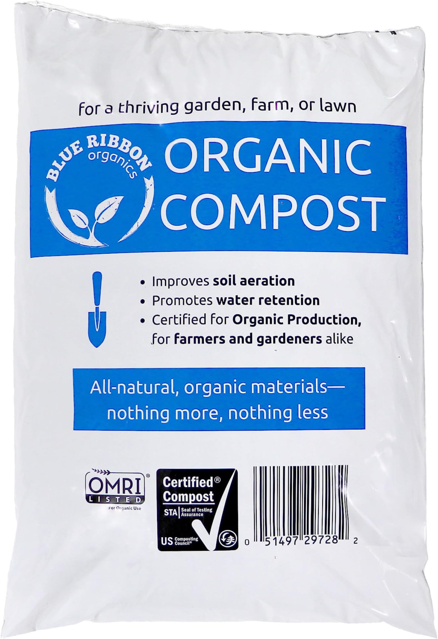 OMRI Certified Organic Compost Size: 3.0 Gallons, 12-15 Pound Bag