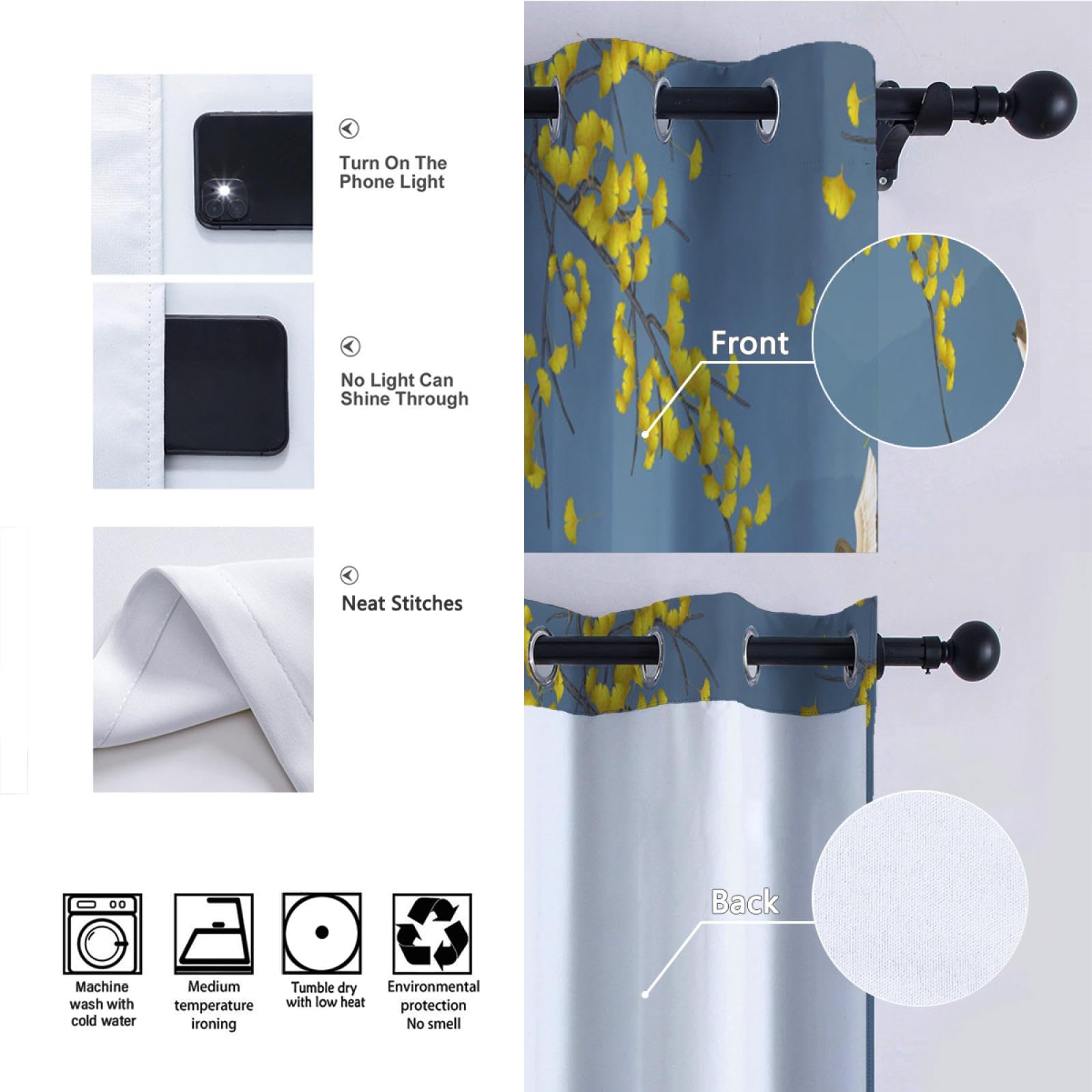 KOUFALL Tende trasparenti gialle da 213 cm di lunghezza per camera da letto, set di 2 pannelli, reversibili, semi velate, per soggiorno, giallo limone e grigio grigio