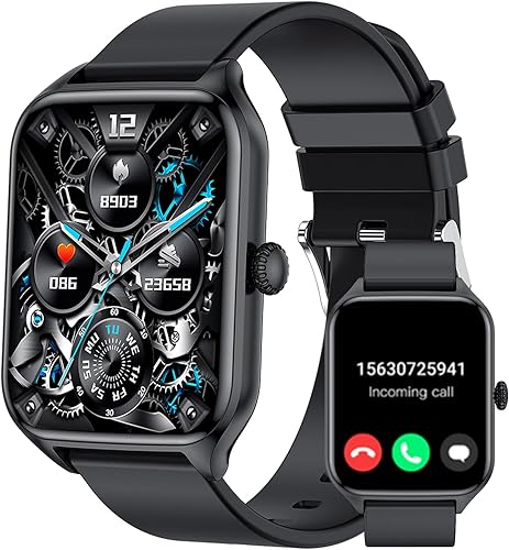 Reloj inteligente para hombres y mujeres (respuestahacer llamadas), 1.85 pulgadas Fitness Tacker con frecuencia cardíaca, podómetro, calorías,