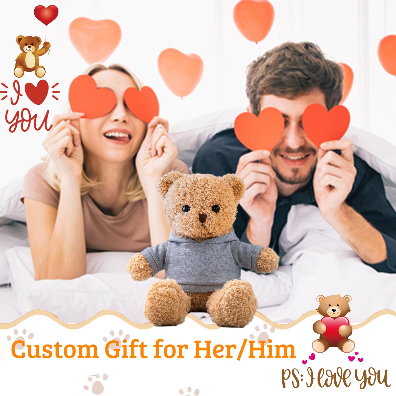 Osito De Peluche Personalizado Con Texto O Foto – Regalo Especial De 30 Cm Para San Valentín, Cumpleaños O Aniversario, Personalizable Para Él O Ella