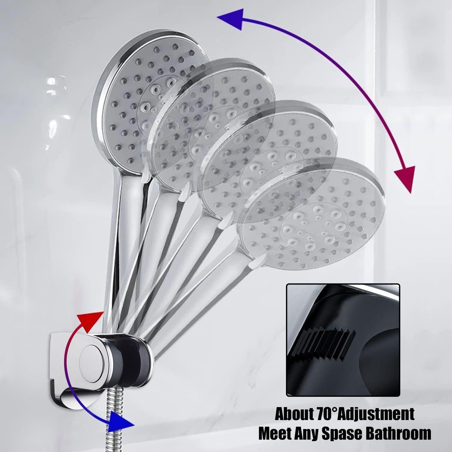 1 Piece of Shower Fixed Bracket, 2 Pieces of Mini Screwdriver, Shower Head Base, Movable Shower Head Bracket - Image 4