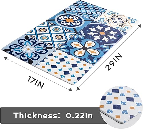 Miniatura 23 de Ashler - Tapetes de cocina acolchados antifatiga, antideslizantes, impermeables, tapete ergonómico de espuma cómoda para cocina, oficina, suelo