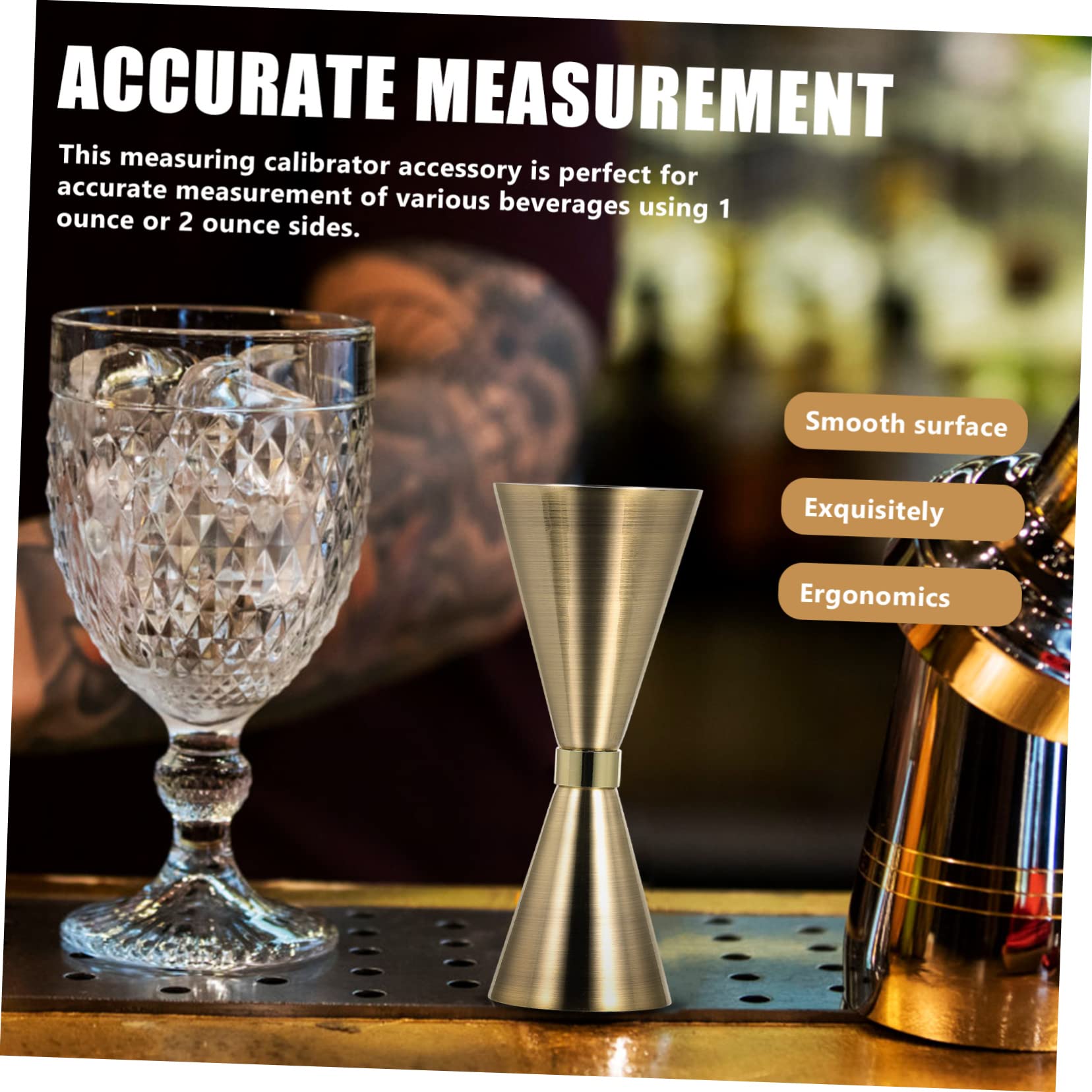 Cabilock Lot De 2 Doseurs À Cocktail En Acier Inoxydable Double Once Pour Barman Appareil De Mesure Précis Pour La Maison Et Le Bar