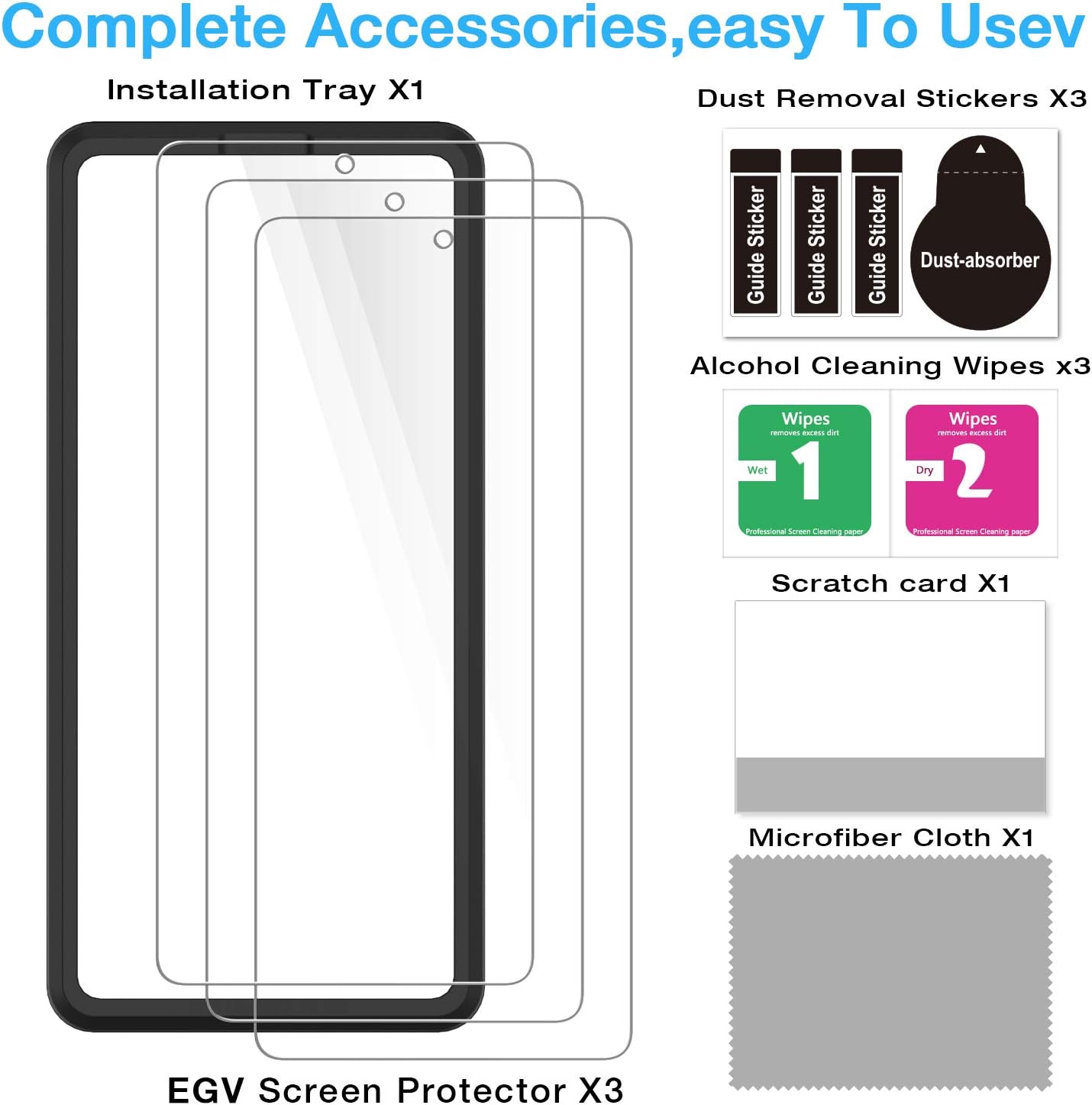 EGV 2 Pack Samsung Galaxy S22 Ultra Screen Protector [Not Glass], 2 Pack Lens Protector, Fingerprint Compatible, Easier Installation with Lamp, Shockproof Drop Protection