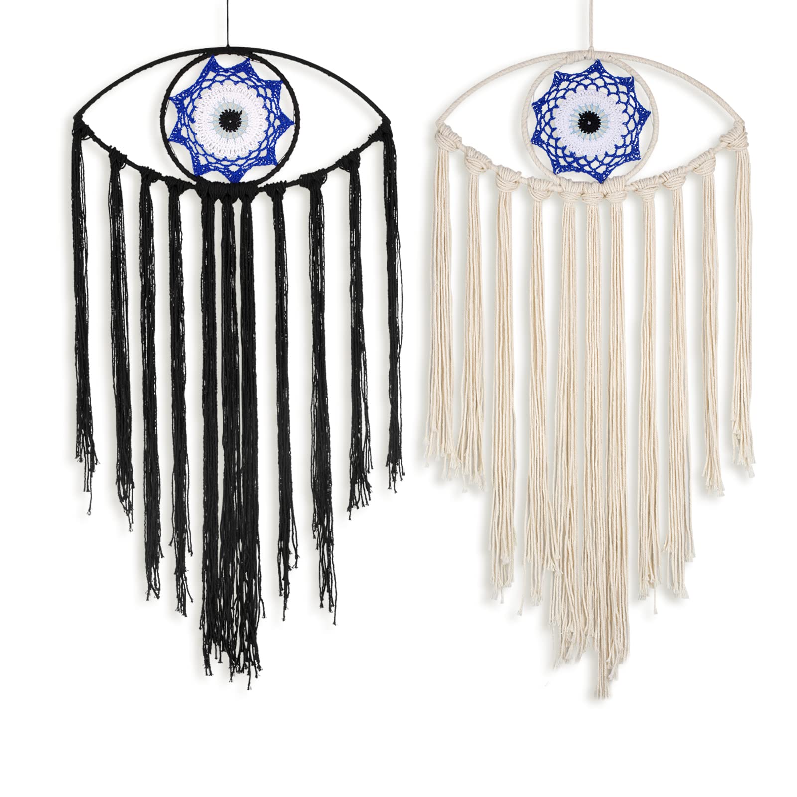 Lafo 2 Pcs Evil Eye Dream Catcher,Dream Catchers for Bedroom Offices Living Room Decoration,Craft Ornament Gift for Kids Friends.