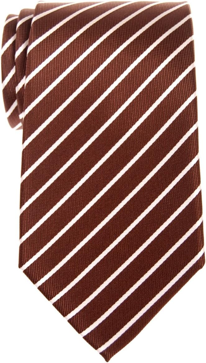 Retreez Thin Regimental Striped Woven Microfiber Men's Tie