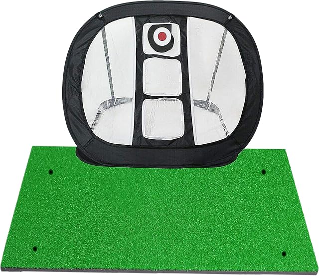 AMRTA Golf Chipping Net and Mat Foldable for Men Women Swing Trainer Backyard Home Garden Outdoor Indoor