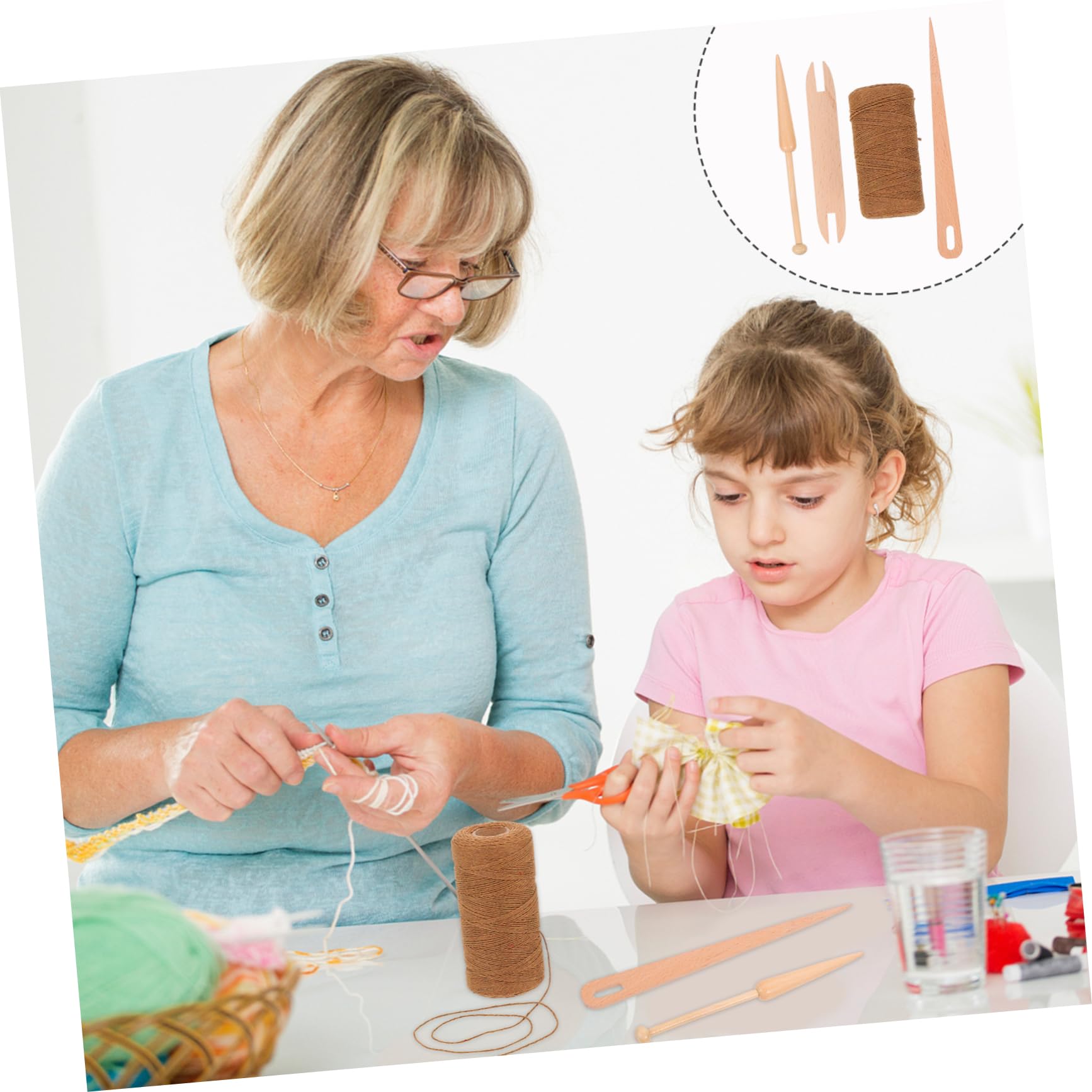 jojofuny 3 Juegos Herramientas Madera Kit de Agujas de Tejer para Manualidades Casa para Bufandas y Suéteres Incluye Todos Accesorios Necesarios para Principiantes y Entusiastas
