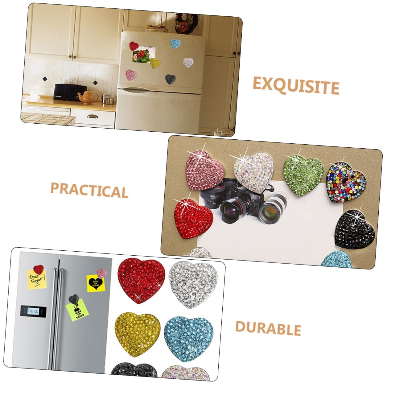 2 set Magnete Per Frigorifero Magneti Per Frigorifero Magnete Per Frigorifero Con Strass Magnete Per Lavagna Bianca Magnete A Cuore Magneti Per Frigorifero Magnete Per 9 pezzi*2