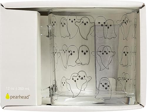 Miniatura 10 de Pearhead Taza de cristal de fantasma, decoración del hogar de Halloween, taza de vidrio para café y té, accesorios de otoño, taza de temporada de 12