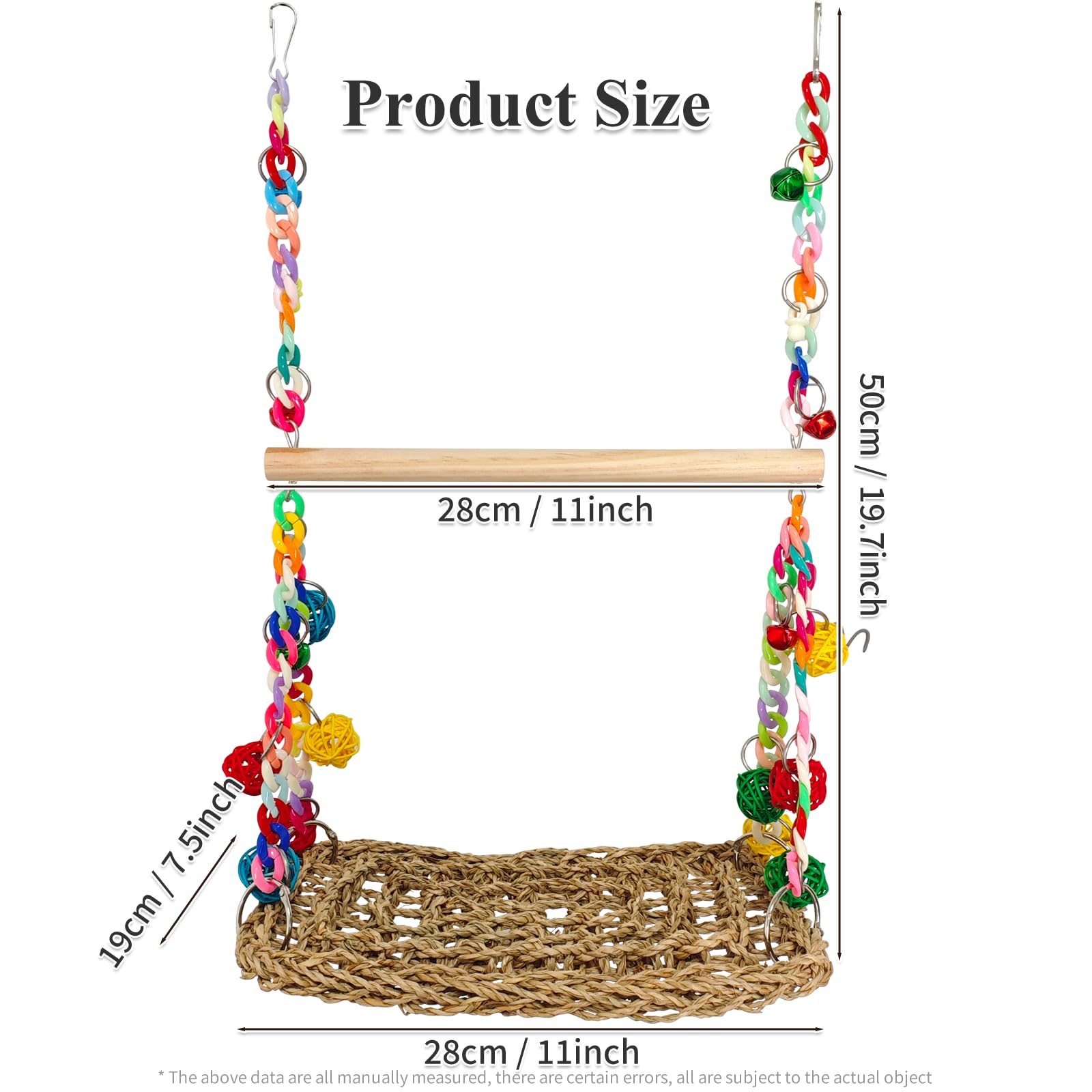 Parrot Swing Bird Hanging Hammock,Parakeet Cage Decor Climbing Toy - Image 3
