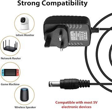 5V 3A DC Power Supply, AC Adapter 100-240V 50 60Hz to DC 5V Charger Converter 5.5mm x 2.5mm Plug with 8 Tips Transformer Charger Universal Connector for LED Strip Router Camera Monitor Box Printer
