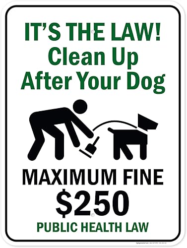 Miniatura 9 de It's The Law! Clean Up After Your Dog - Letrero de ley de salud pública de $250, 7 x 10 pulgadas, libre de óxido, aluminio 040, resistente a