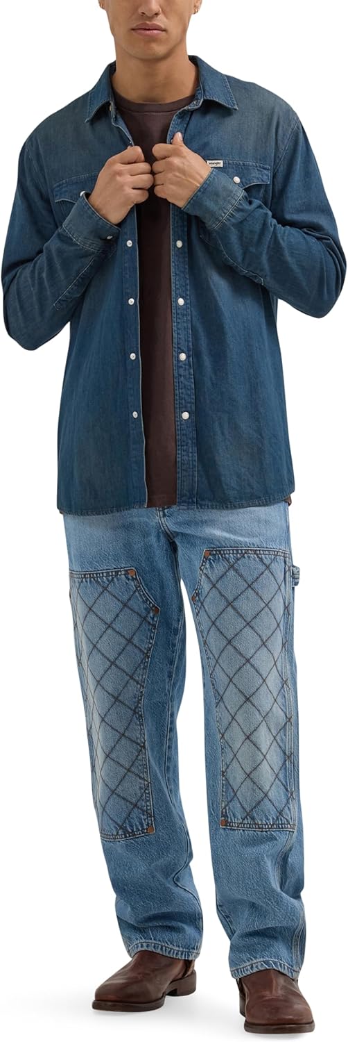Wrangler Mens Long Sleeve Denim Shirt - Image 4