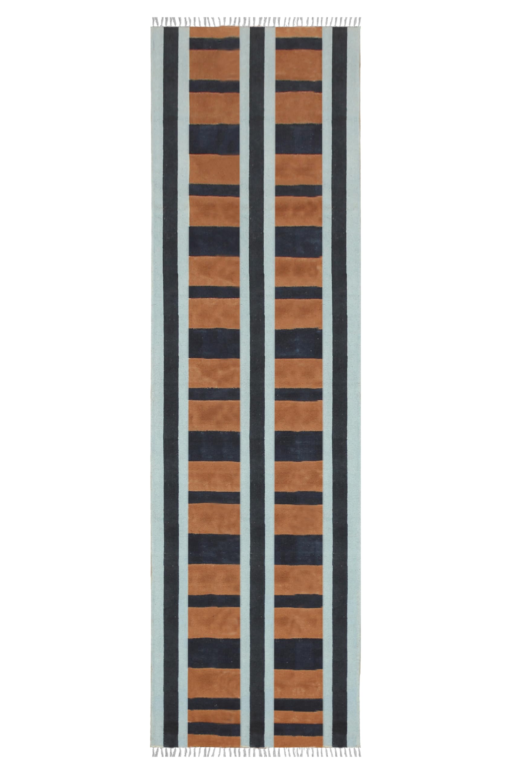 Tapis à tissage plat de couloir moutarde en coton 305cm