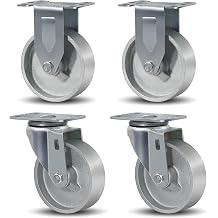 4" Caster Wheels Heavy Duty 1600 lbs,Swivel Casters Set of 4, Industrial Plate Casters, Semi Steel Cast Iron Wheels for Furniture,Workbench 2 Swivel & 2 Rigid