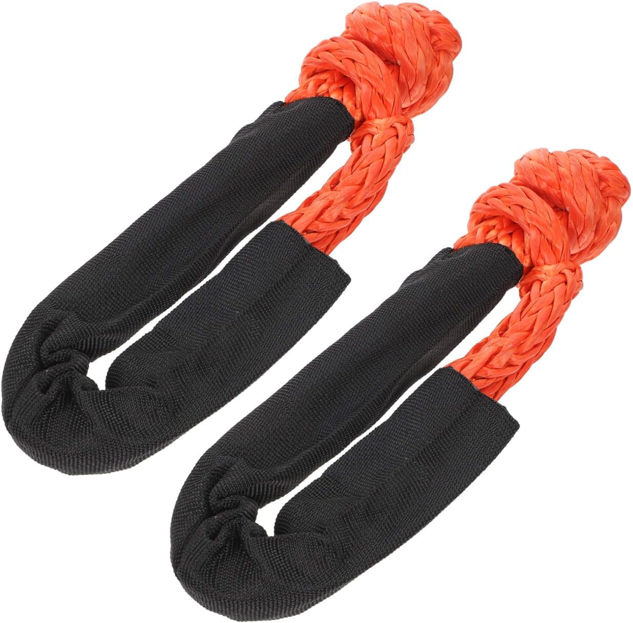 2pcs Softer Rope Shackles Protective Sleeve Hdpe Recovery Shackles for Off-Road Boating SUV ATV and Truck Towing Deep Orange