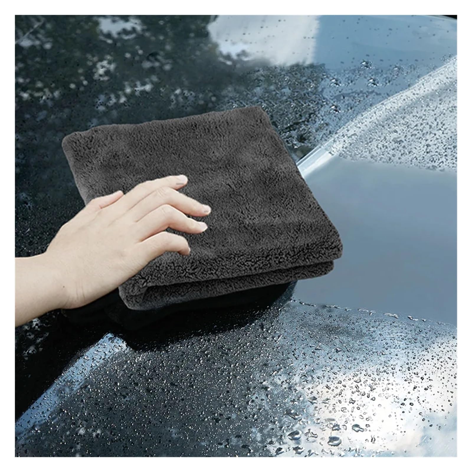 40 stücke 40X40cm Mikrofaser Handtücher Auto Pflege Waschen Verdicken Handtuch Auto Detaillierung Trocknen Tuch Reinigung Werkzeug Auto Waschen Zubehör für Autopflege(Gray)