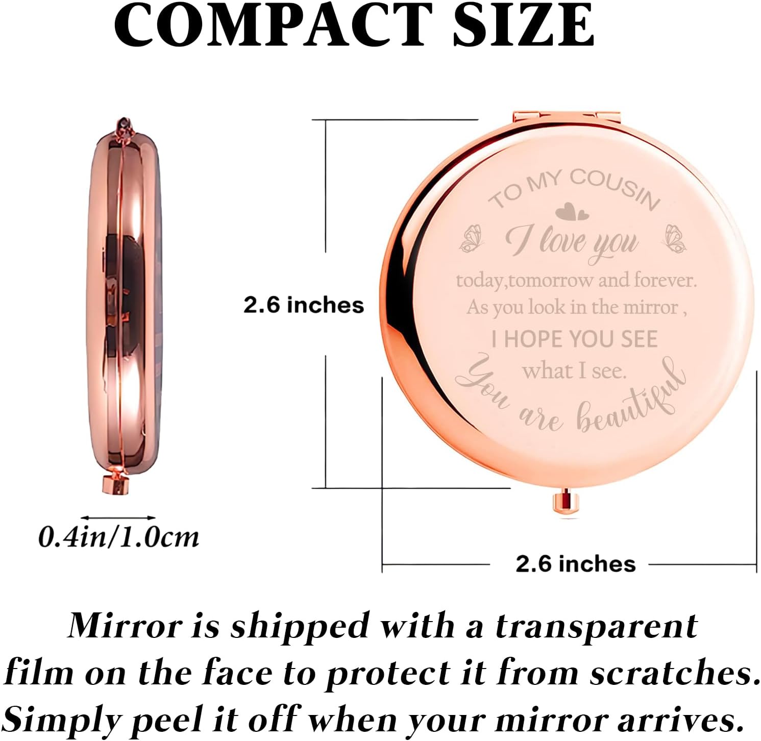 Cousin Gifts for Women Best Cousins Ever Birthday Gift for Her Female Compact Mirror Christmas Stocking