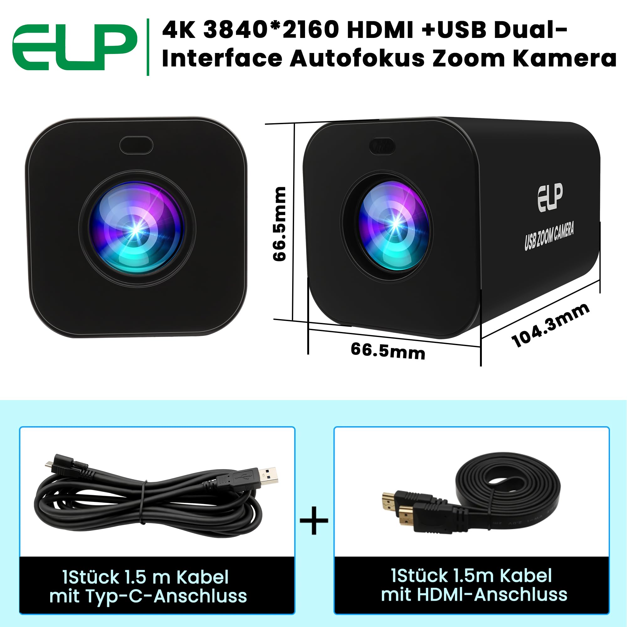 G Zoom de 12x 4K 30fps USB Cámara 1080P 60fps HDMI USB Webcam Autofocus Manual Focus PC Cámara H.265 H.264 Alta Velocidad Varifocal Webcam para Streaming Videoconferencias (Zoom 12X)