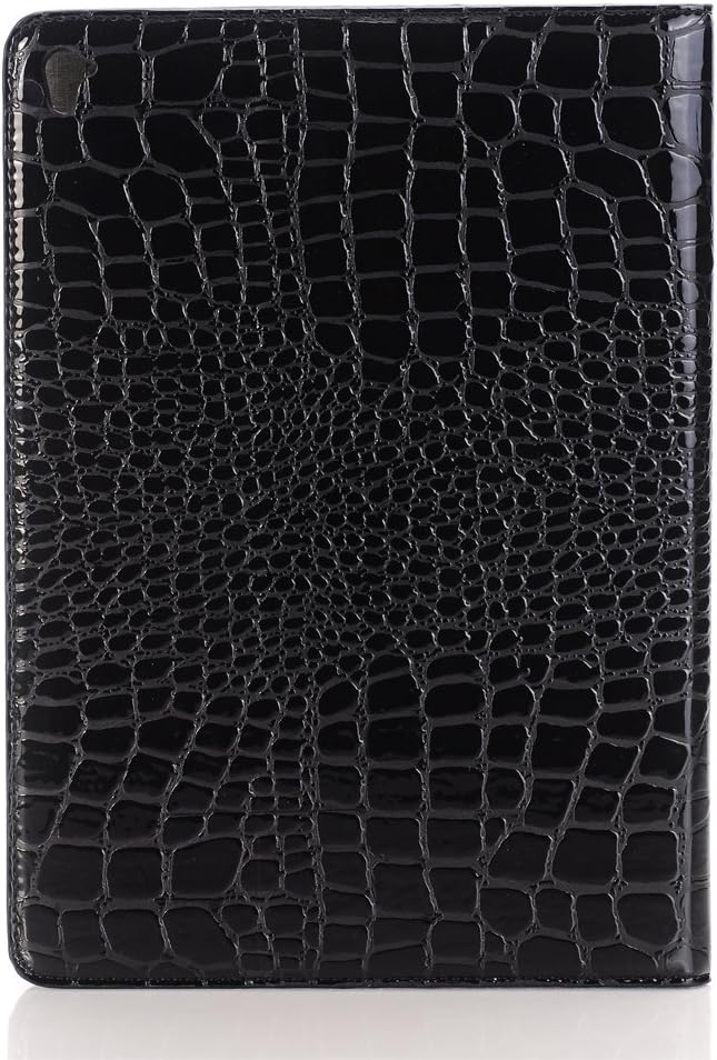 iPad 9th 8th 7th Gen 10.2 inch Case for Women, iPad Air 3rd/iPad Pro 10.5 inch Case, DMaos Crocodile Synthetic Leather Stand Folio Smart Cover, Auto Sleep/Wake, Classic Fashion Protector - Black