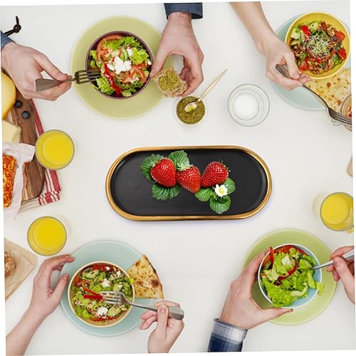 Miniatura 9 de Abaodam Bandeja de cerámica para joyas, plato de sushi, soporte para plato de fruta, plato de pendientes, plato de cerámica, bandeja de alimentos,