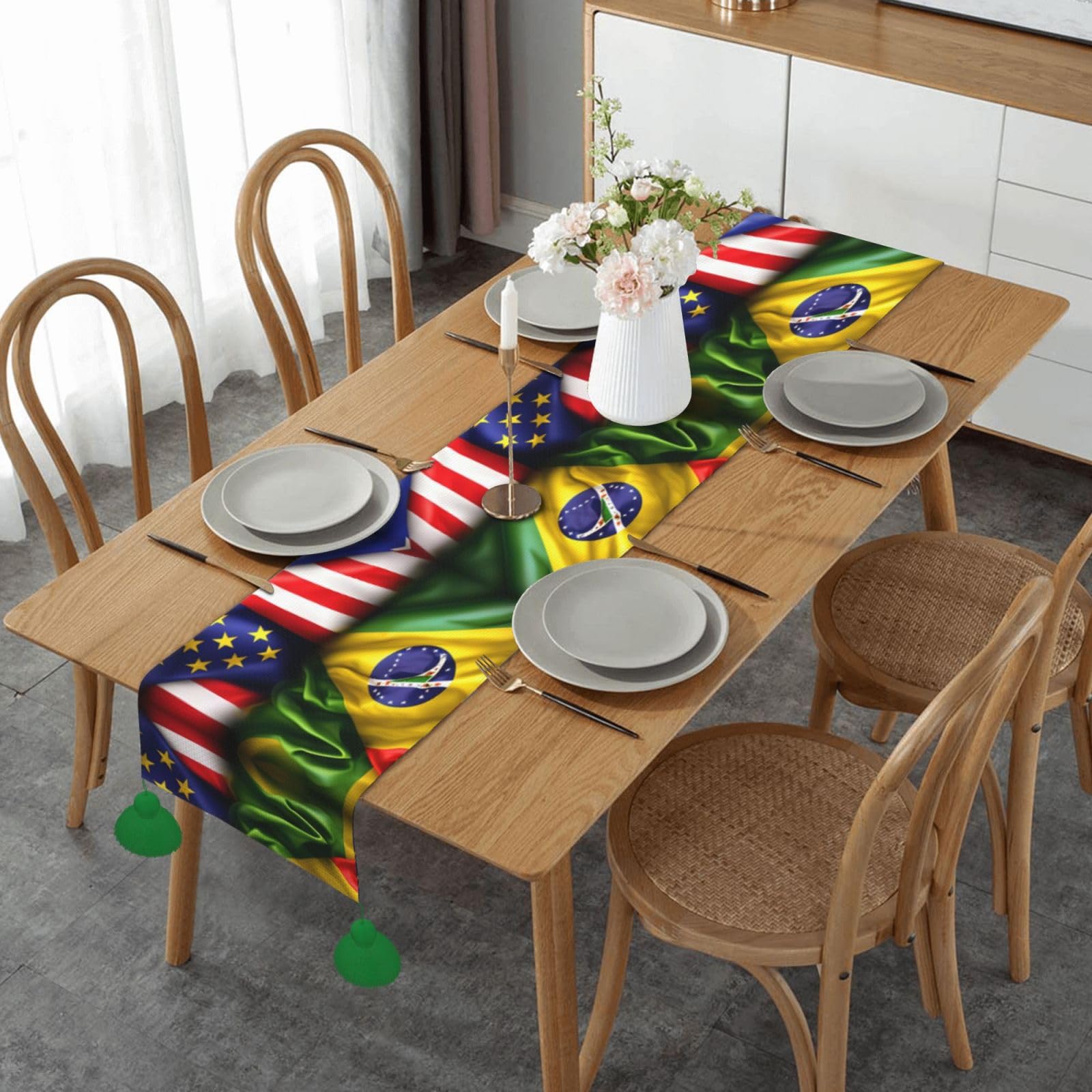 Chemin de table cuisine rustique cadeau idéal Noël et fêtes Amériques