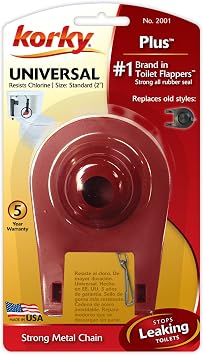 Korky Plus Standard 2-Inch Toilet Flapper - Long Lasting Rubber - Easy to Install - Made in USA, 2001BP