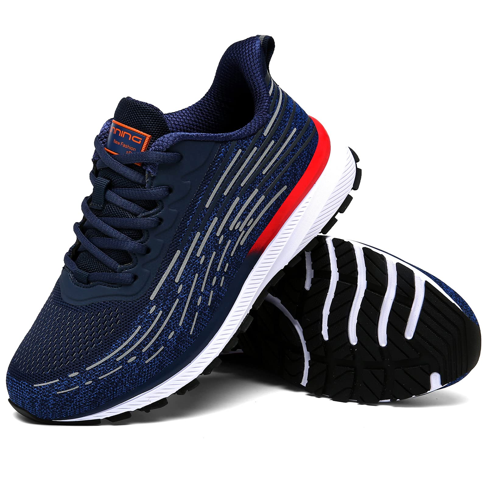 DUORO Mens Road Running Shoes Walking Shoes Lightweight Breathable Non Slip Running Shoes Comfortable Fashion Sneakers for Men (Blue-3, 8)