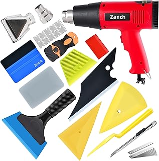 Window Tint Kit, Window Tint Tools with Heat Gun, 16Pcs Window Tinting Kit Vinyl Wrap Tool Kit Window Tint Protective Film Installing Tool, Felt Squeegee, Window Tint Squeegee(16Pcs)
