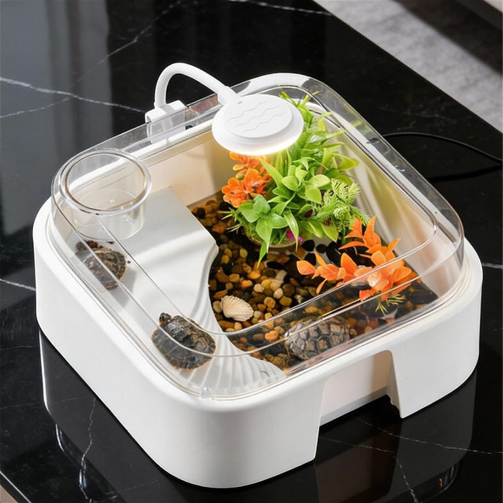 Siedlisko terrarium Domowy zbiornik na żółwie, platforma do suszenia słońcu, mały domek dla zwierząt wspinaczkowych Terrarium akwariowe