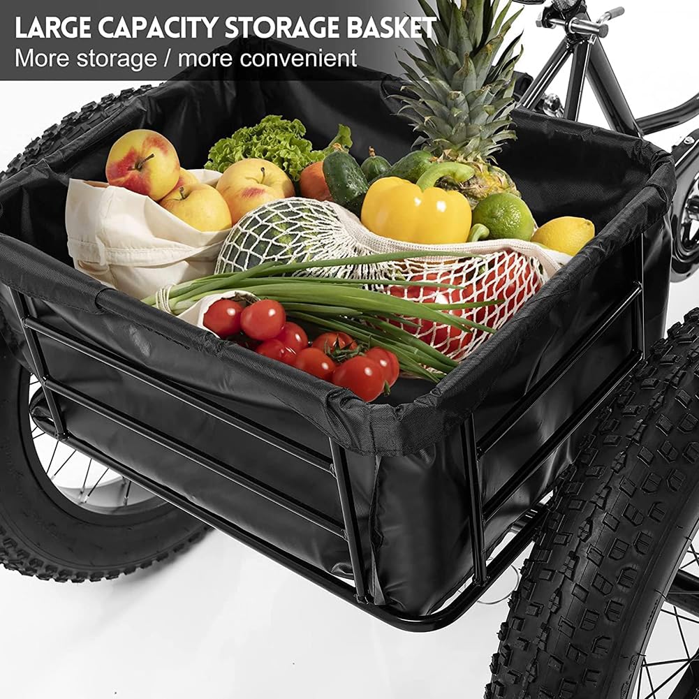 MegLob Adult Tricycle Bike, Fat Tire 3 Wheel Bikes for Adult 7 Speed, Three-Wheeled Bicycles Cruise Trike with Shopping Basket, Adult 20''X 4'' Fat Tire 3 Wheel Bikes for Seniors, Women, Men