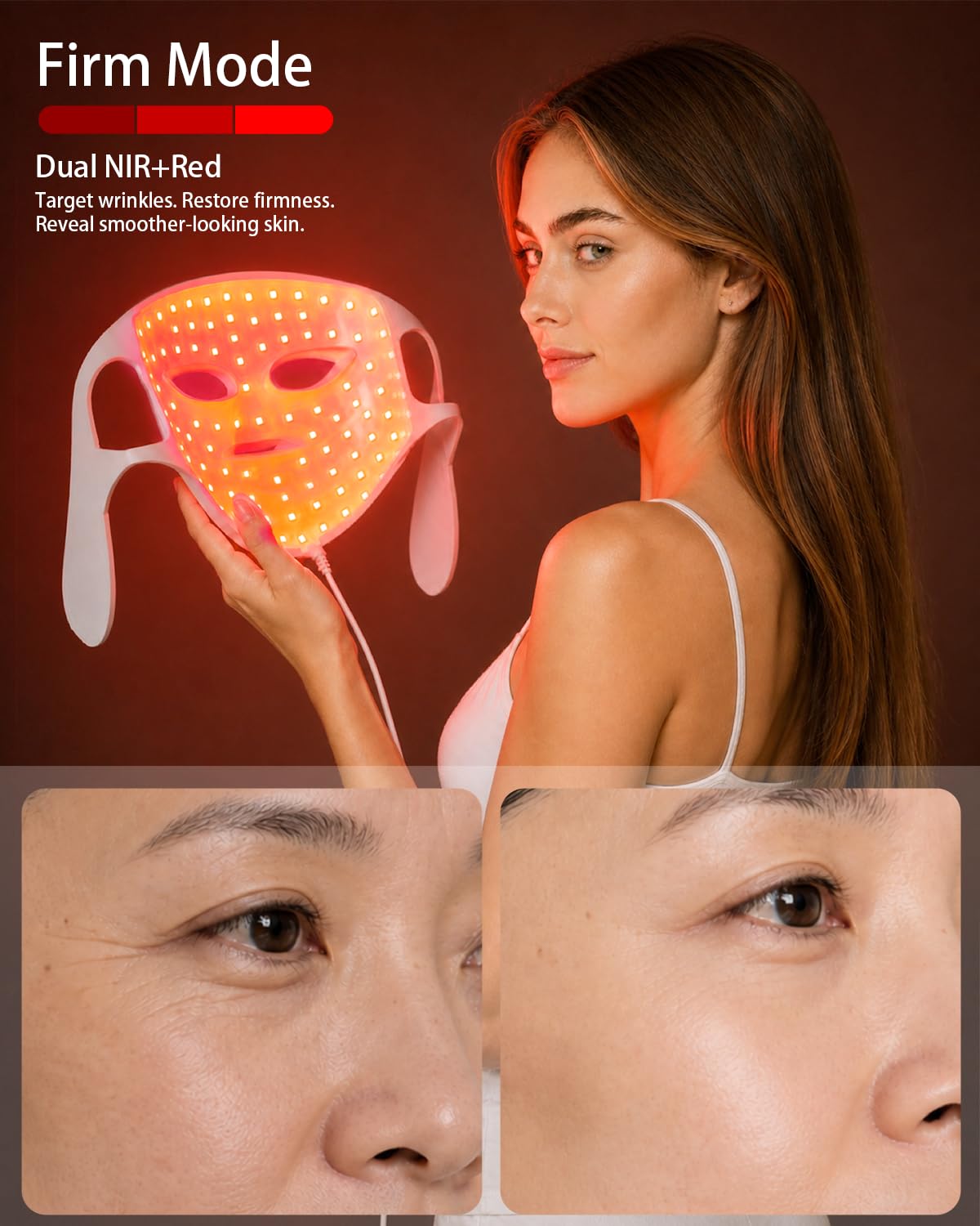 Maschera di terapia della luce rossa 3D per il viso, 5 lunghezze