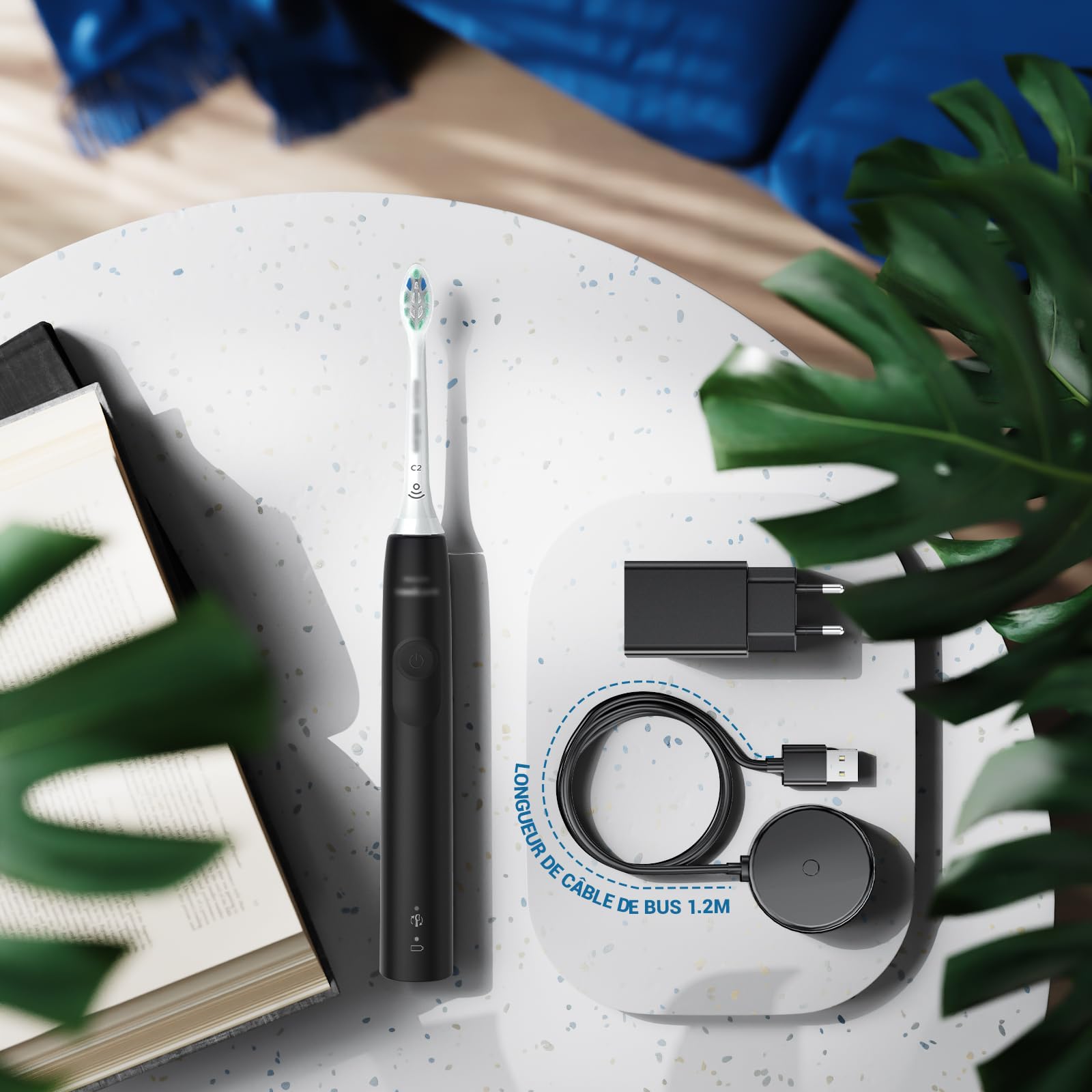 Adattatore di alimentazione di base del caricatore compatibile con Philips Sonicare 4100 3100 5500 5300 HX3675 HX3671 spazzolino elettrico cavo di ricarica USB impermeabile di ricambio con presa