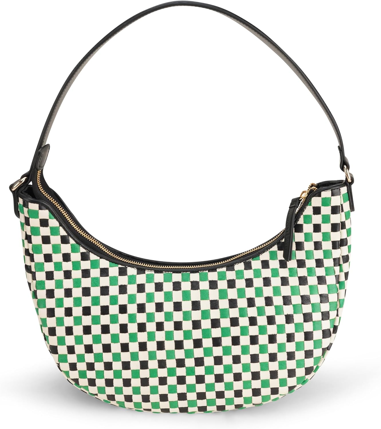 Handmade Woven Genuine Leather Bag, Premium Quality, Crossbody Purse & Hobo Handbag, Diagonal Pattern, 11.81x3.94x9.06 Inches