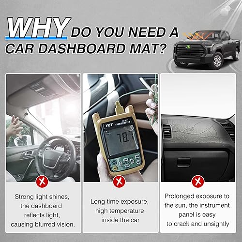 Miniatura 2 de Cartist - Cubierta para tablero, accesorios de auto, tapete antideslizante para tablero, color negro (tela de gamuza)